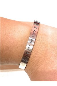Bracciale Incisione "May The Force Be With You" Che la Forza Sia Con Te