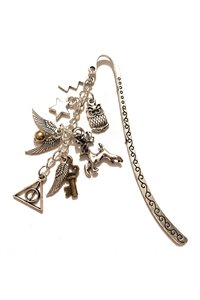 Segnalibro Ispirato Doni della Morte Boccino Chiave Alata Edwige Saetta H P Patronus