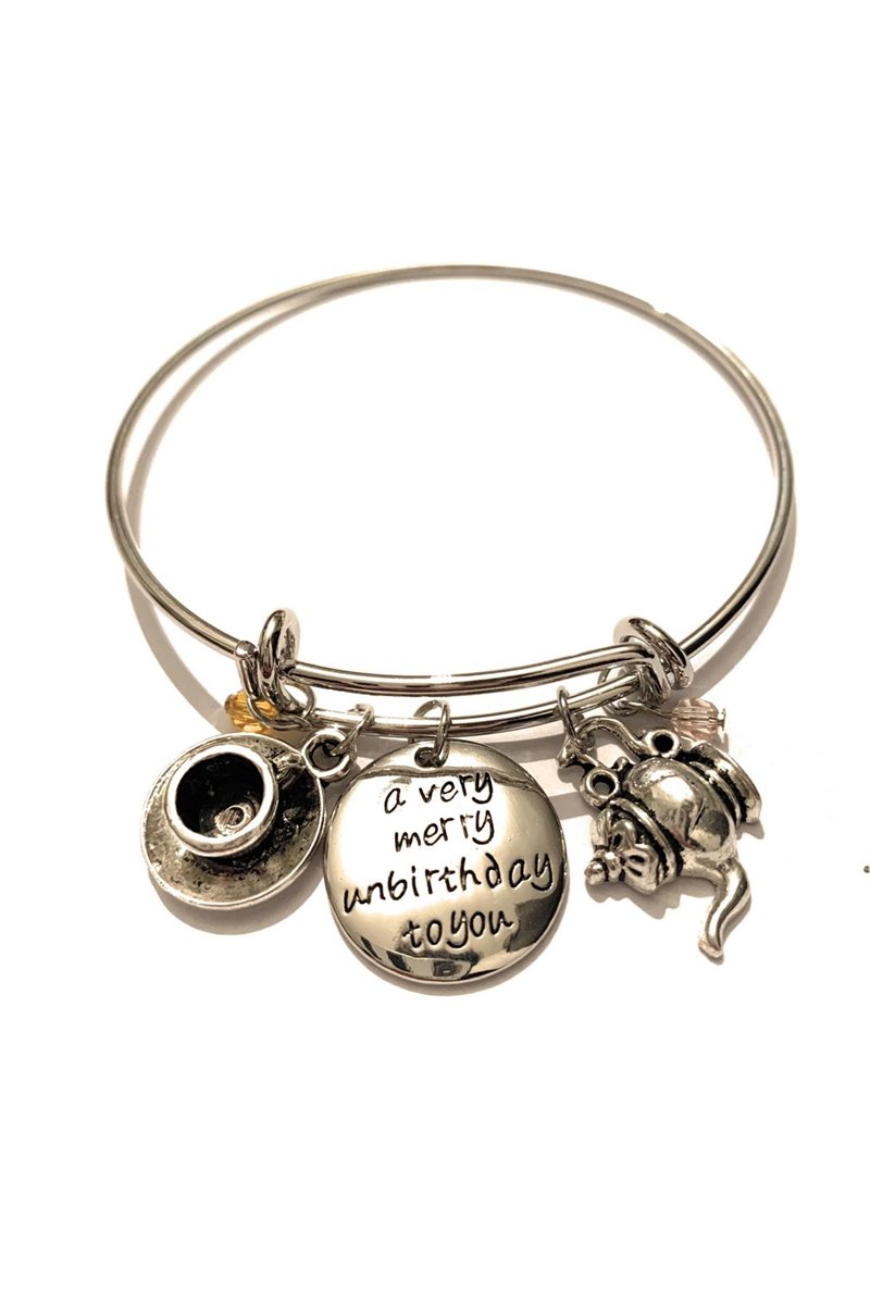 Bracciale Bangle Buon Non Compleanno A Very Merry Unbirthday