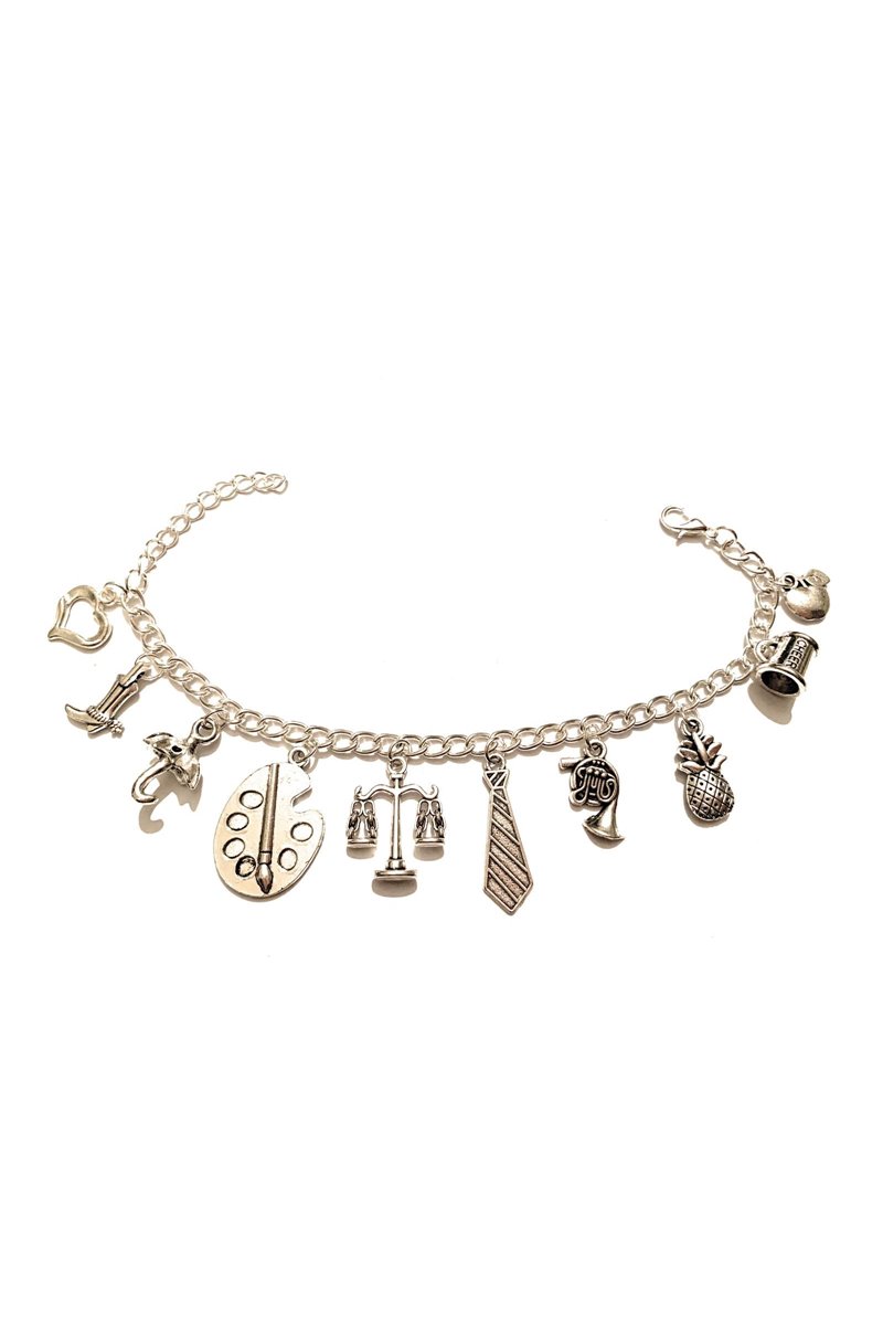 Bracciale corno blu francese con ombrellino giallo