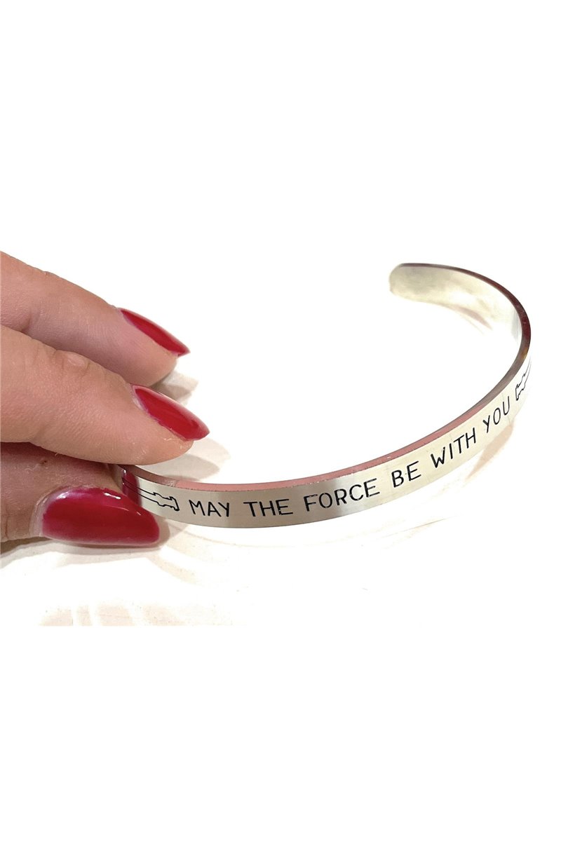 Bracciale Incisione "May The Force Be With You" Che la Forza Sia Con Te