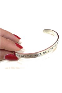 Bracciale Incisione "May The Force Be With You" Che la Forza Sia Con Te