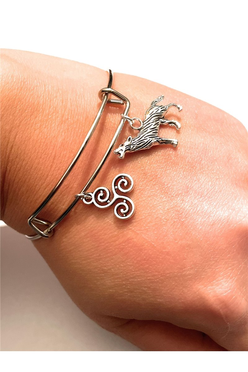 Bracciale Triskele con lupo