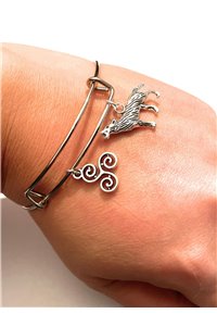 Bracciale Triskele con lupo