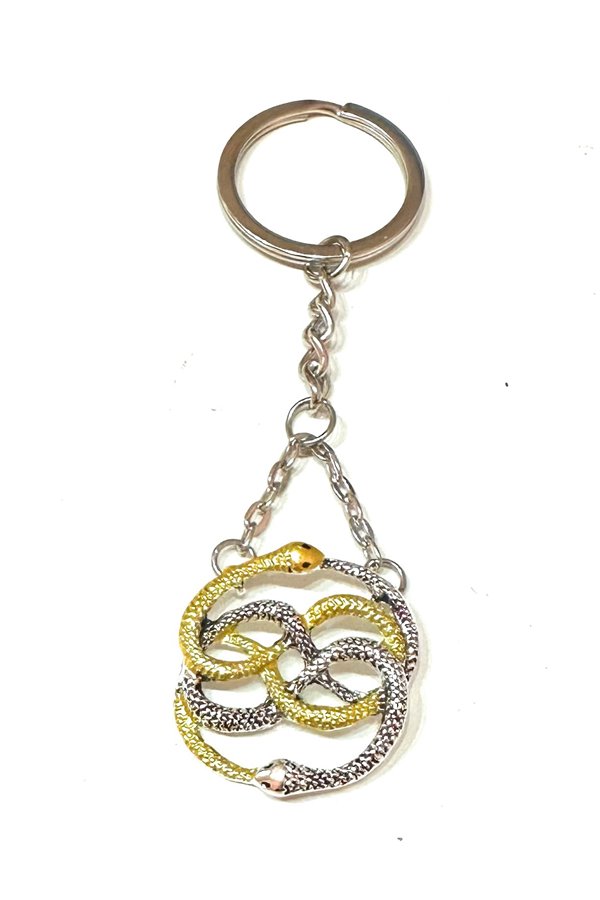 Portachiavi Snake serpenti doppio Colore Tono Argento e Oro