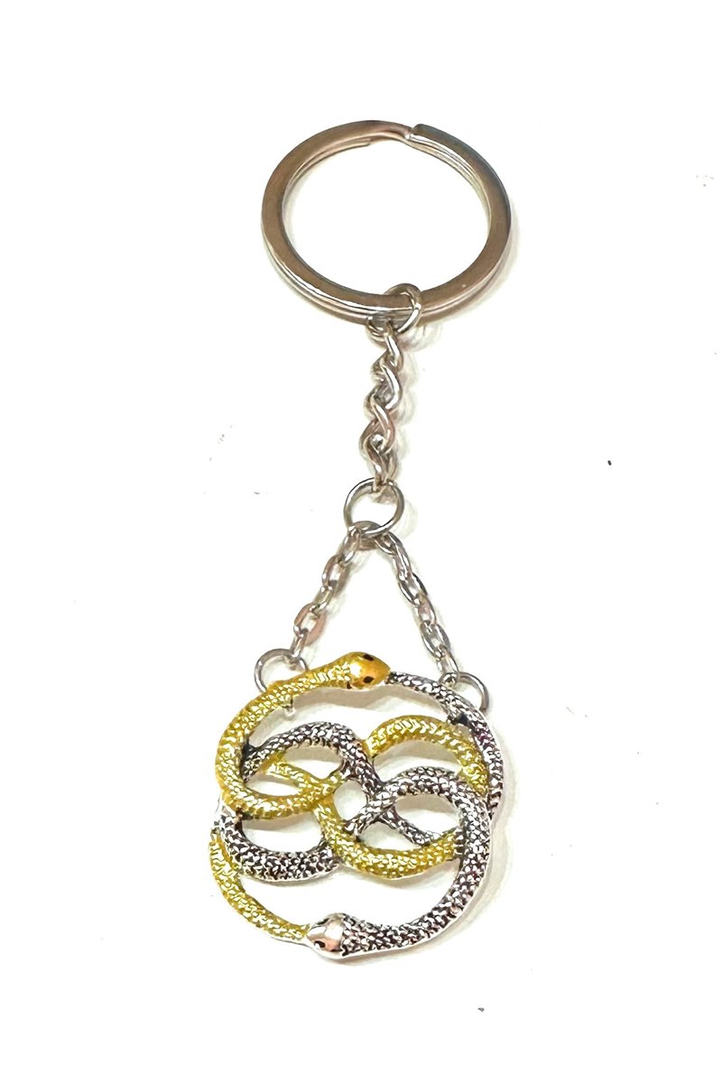 Portachiavi Snake serpenti doppio Colore Tono Argento e Oro