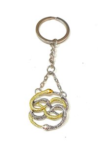 Portachiavi Snake serpenti doppio Colore Tono Argento e Oro
