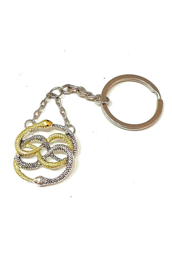 Portachiavi Snake serpenti doppio Colore Tono Argento e Oro 2