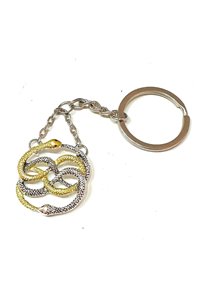 Portachiavi Snake serpenti doppio Colore Tono Argento e Oro