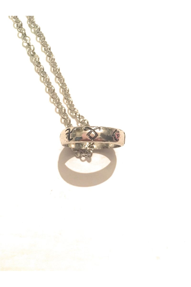 Collana anello a cerchio con tutti i simboli delle Rune celtiche