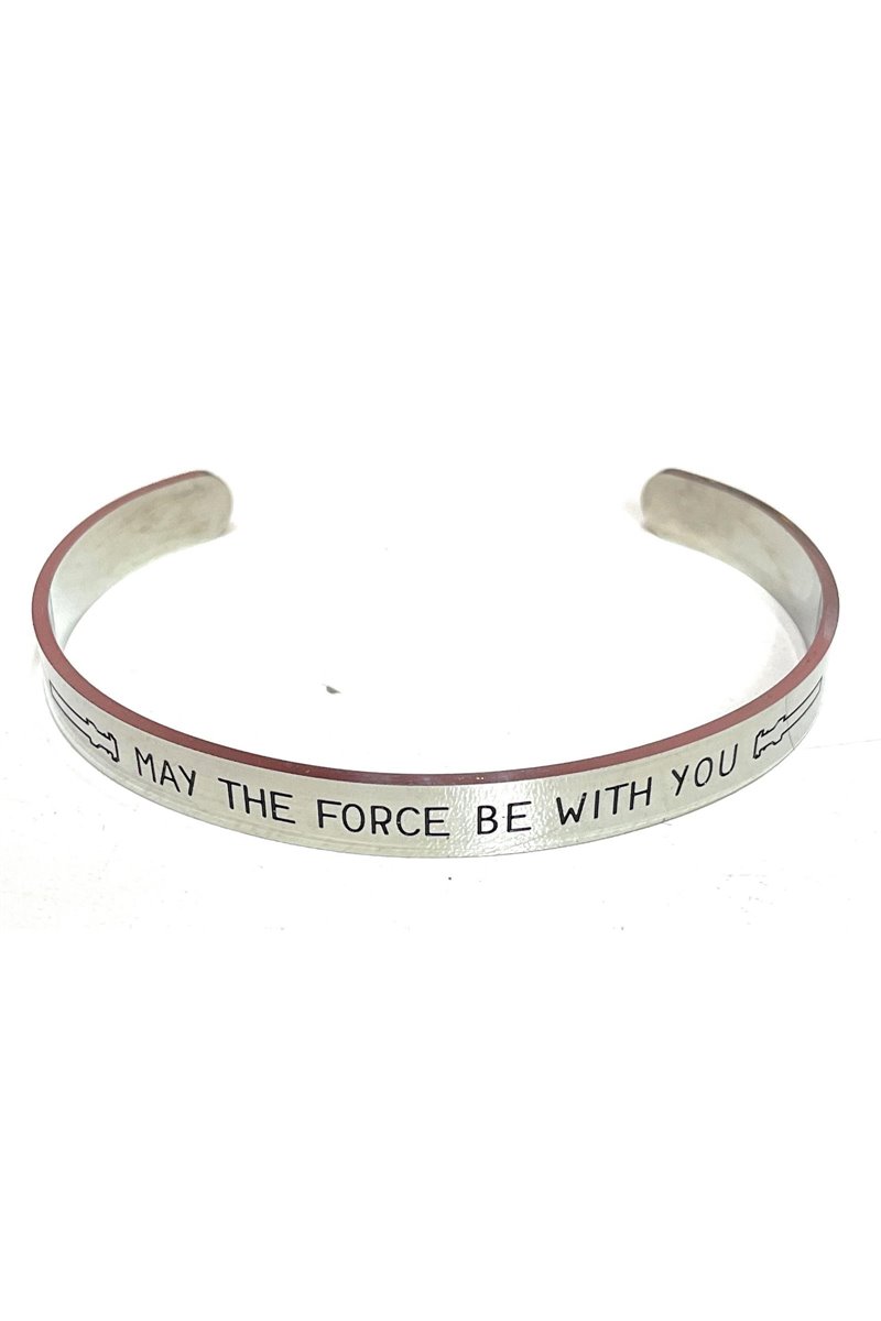 Bracciale Incisione "May The Force Be With You" Che la Forza Sia Con Te