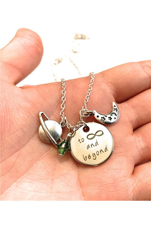 Collana con incisione "To Infinity And Beyond" Verso Infinito E Oltre 2