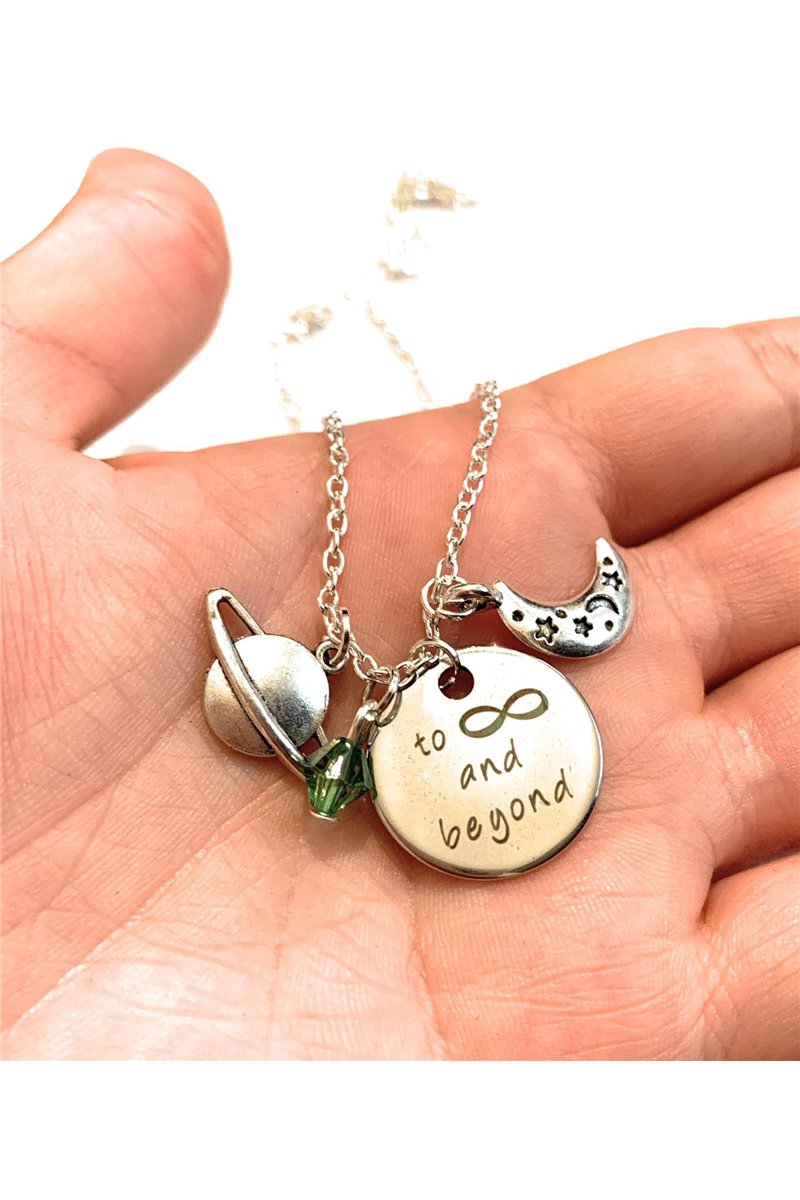 Collana con incisione "To Infinity And Beyond" Verso Infinito E Oltre