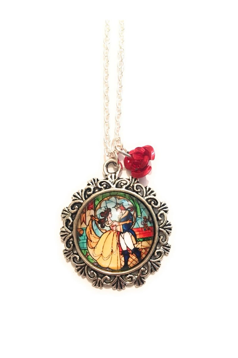 Collana Cammeo Vetrata rosa incantata