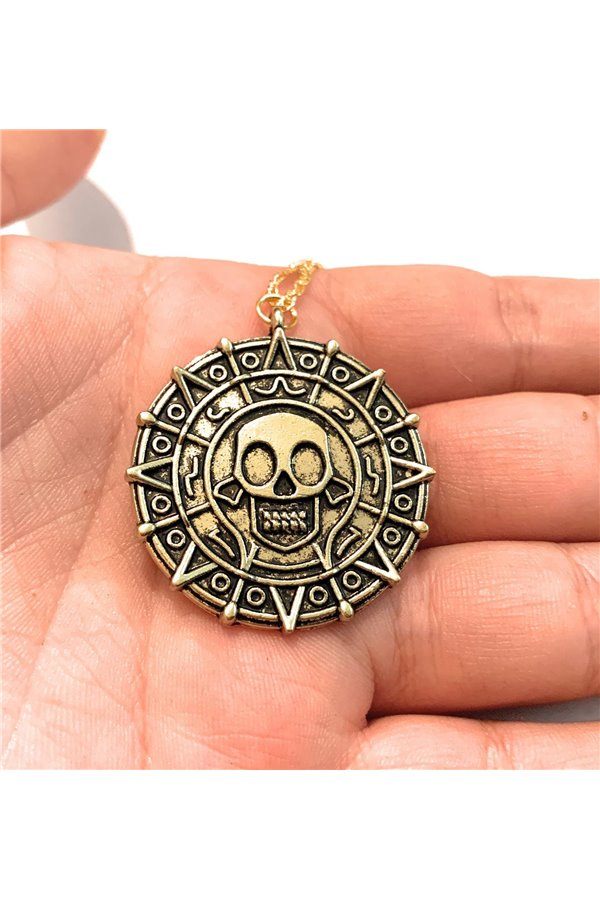 Collana Medaglione Atzeco bronzo moneta d'oro 2