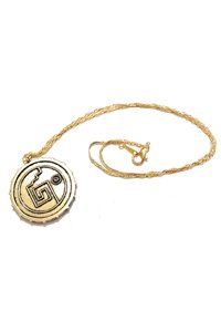 Collana Medaglione Atzeco bronzo moneta d'oro