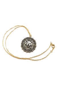 Collana Medaglione Atzeco bronzo moneta d'oro