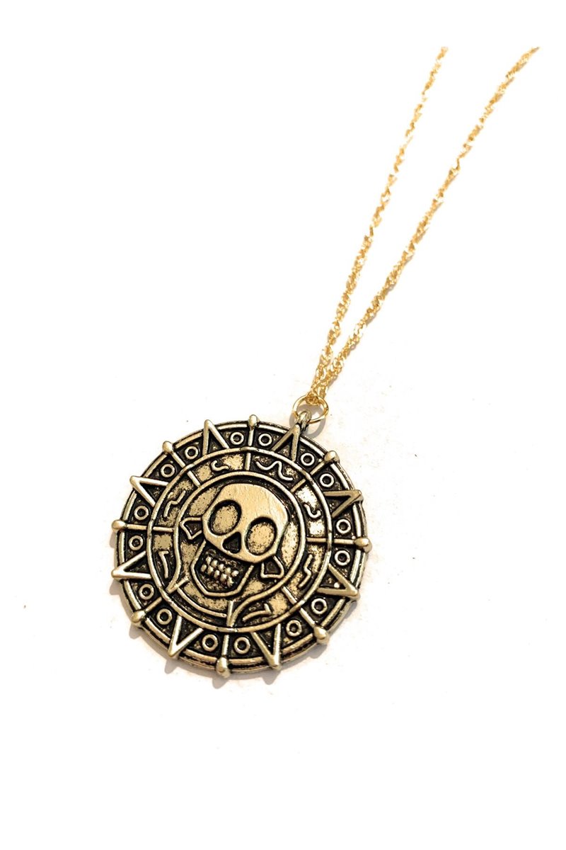 Collana Medaglione Atzeco bronzo moneta d'oro