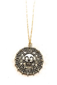 Collana Medaglione Atzeco bronzo moneta d'oro