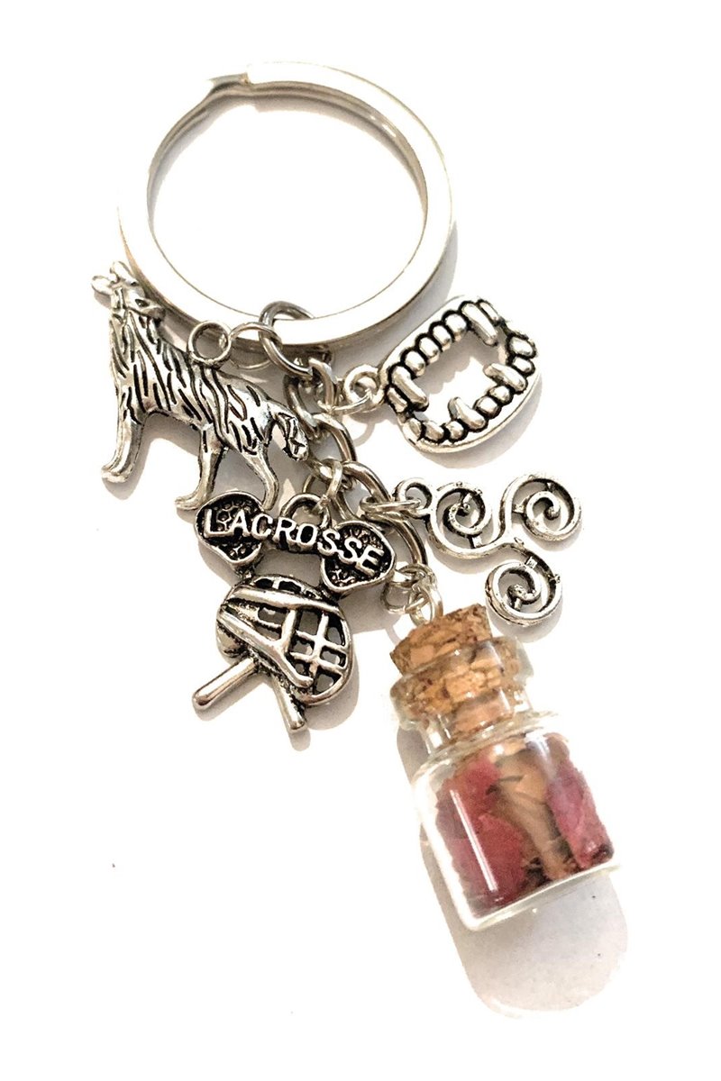 Portachiavi Metallo tatuaggio lupo e trisckele