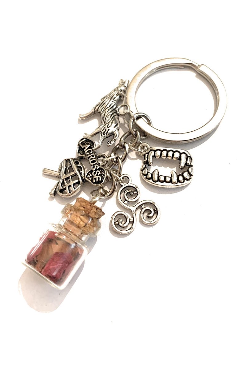 Portachiavi Metallo tatuaggio lupo e trisckele