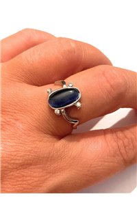 Anello solare Elena pietra blu simil lapislazzuli