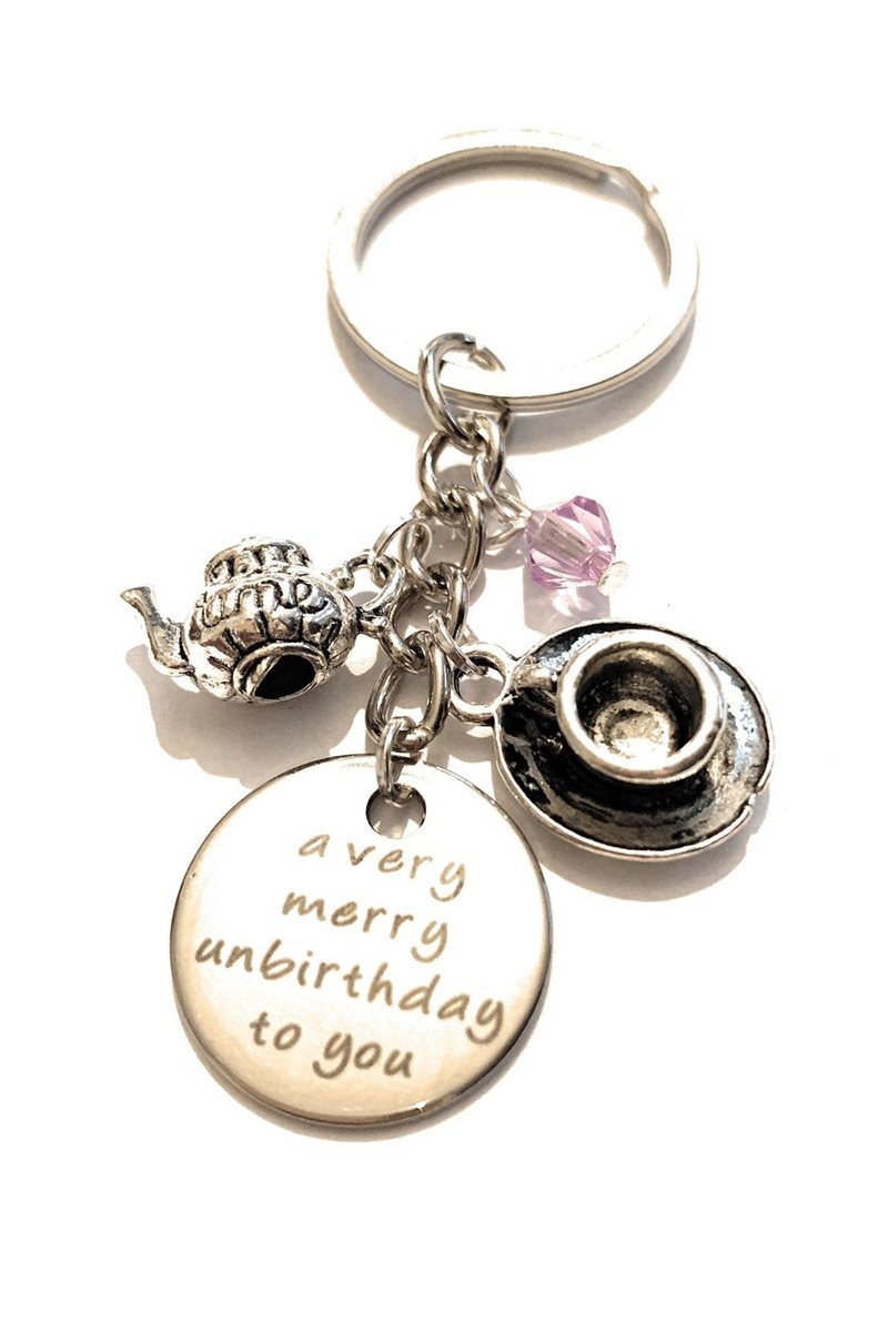 Portachiavi  con piastrina incisione "Un Buon NonCompleanno A Me Te"