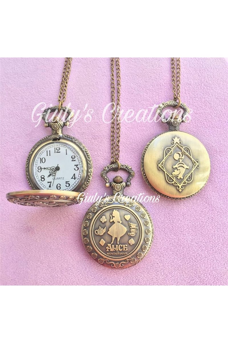 Collana Alice in Wonderland Orologio Alice nel Paese delle Meraviglie