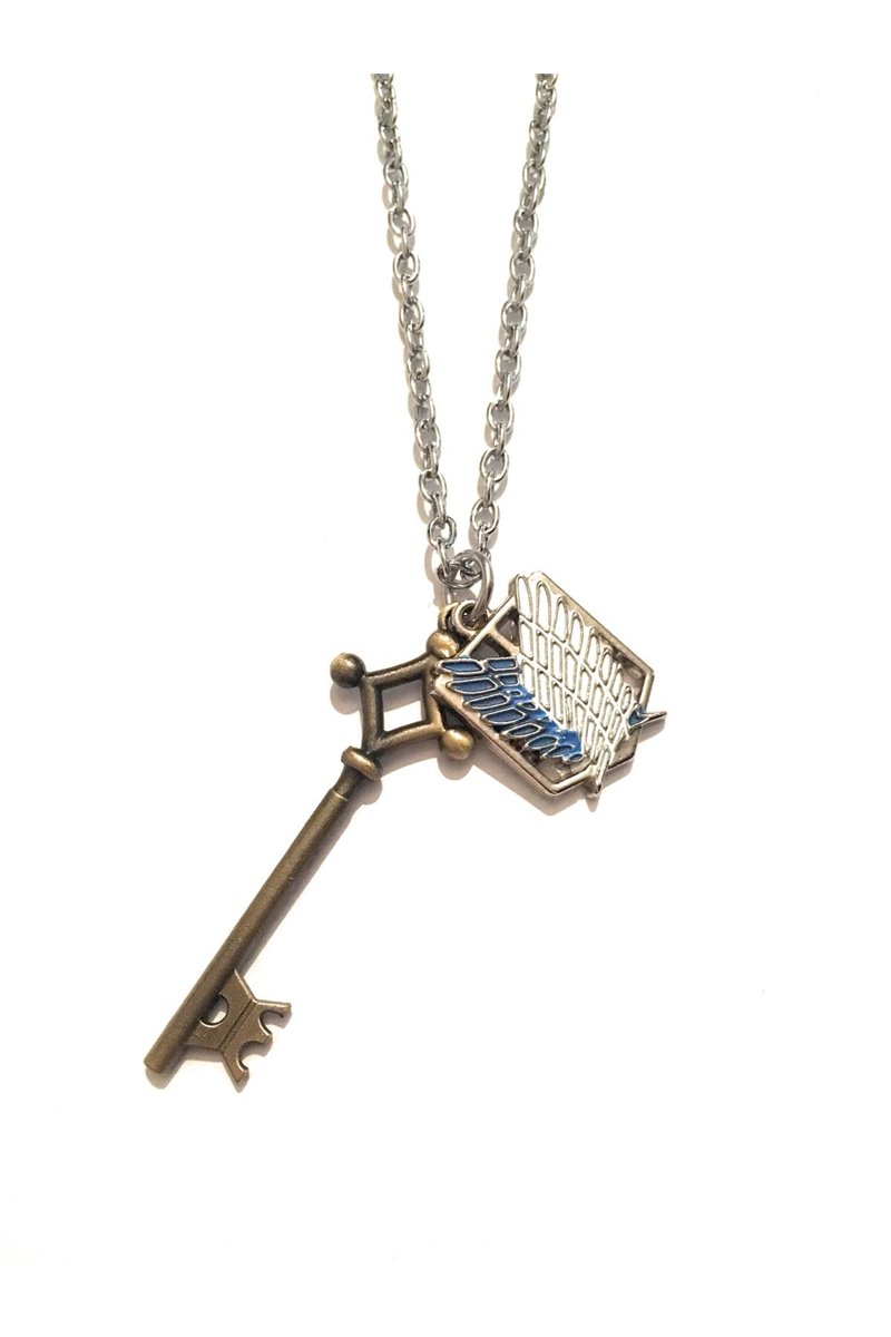 Collana Chiave Eren Jaeger Ispirata Attack On Titan Mikasa Ali della libertà Attacco dei Giganti Shinjeki No Kyojin