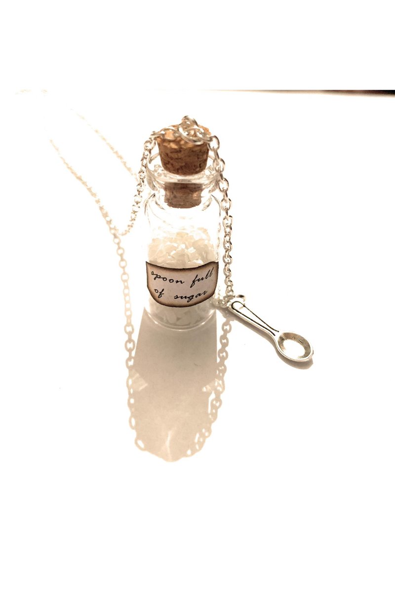 Collana Boccetta Basta Un Poco di Zucchero Just A Spoonful of Sugar Cucchiaino