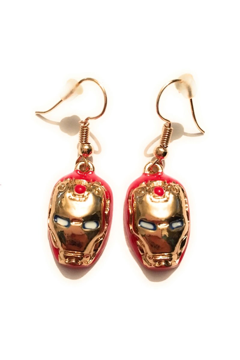 Orecchini maschera uomo d'acciaio