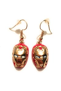 Orecchini maschera uomo d'acciaio