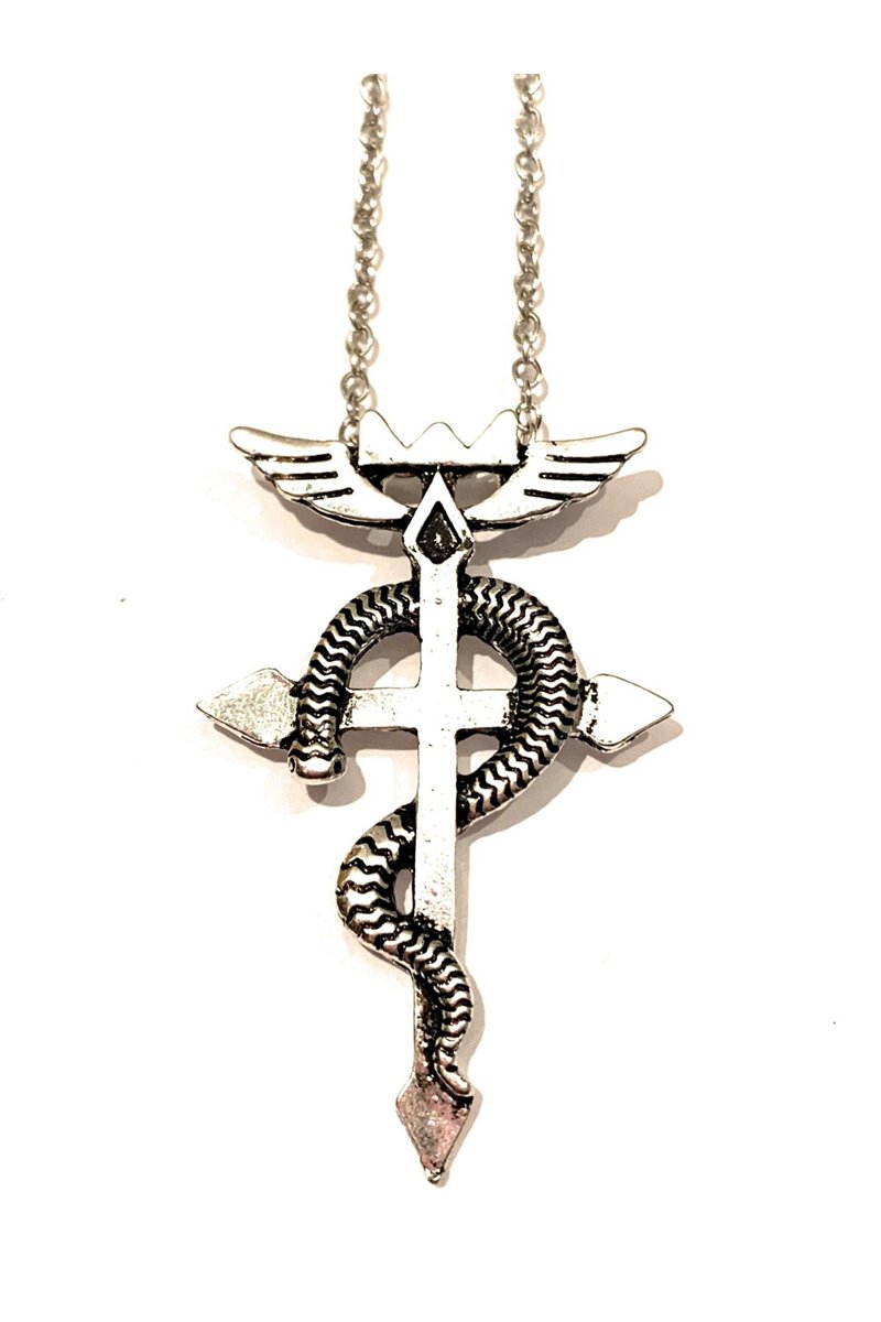 Collana Alchemica Crocifisso Croce Serpente