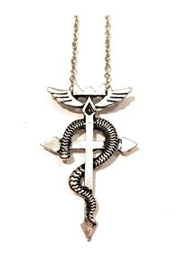 Collana Alchemica Crocifisso Croce Serpente